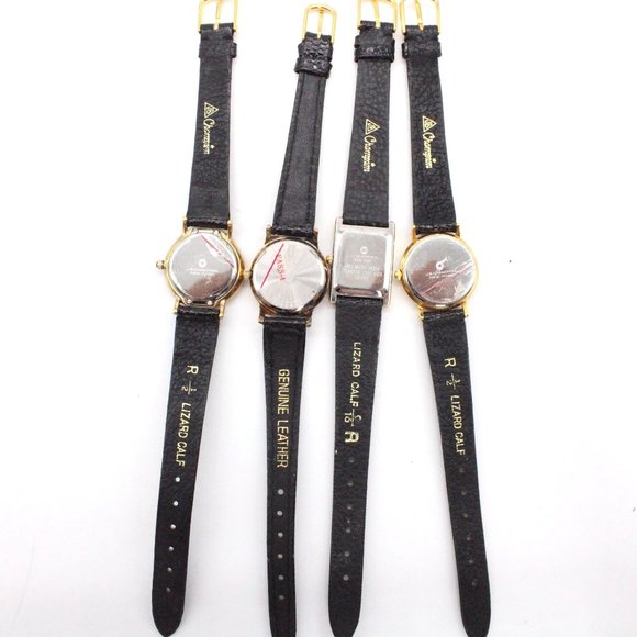 J.B Champion Watch Lot 4 Womens Gold Tone Stainless Steel Classic Leather Band - Picture 6 of 11